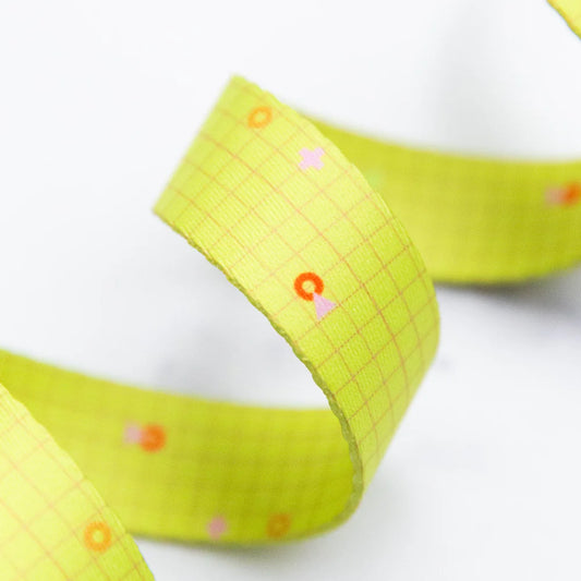 Webbing - Power Grid in Neon Yellow 1" Wide