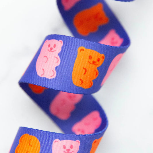 Webbing - Gummy Bears in Royal Blue 1.5" Wide