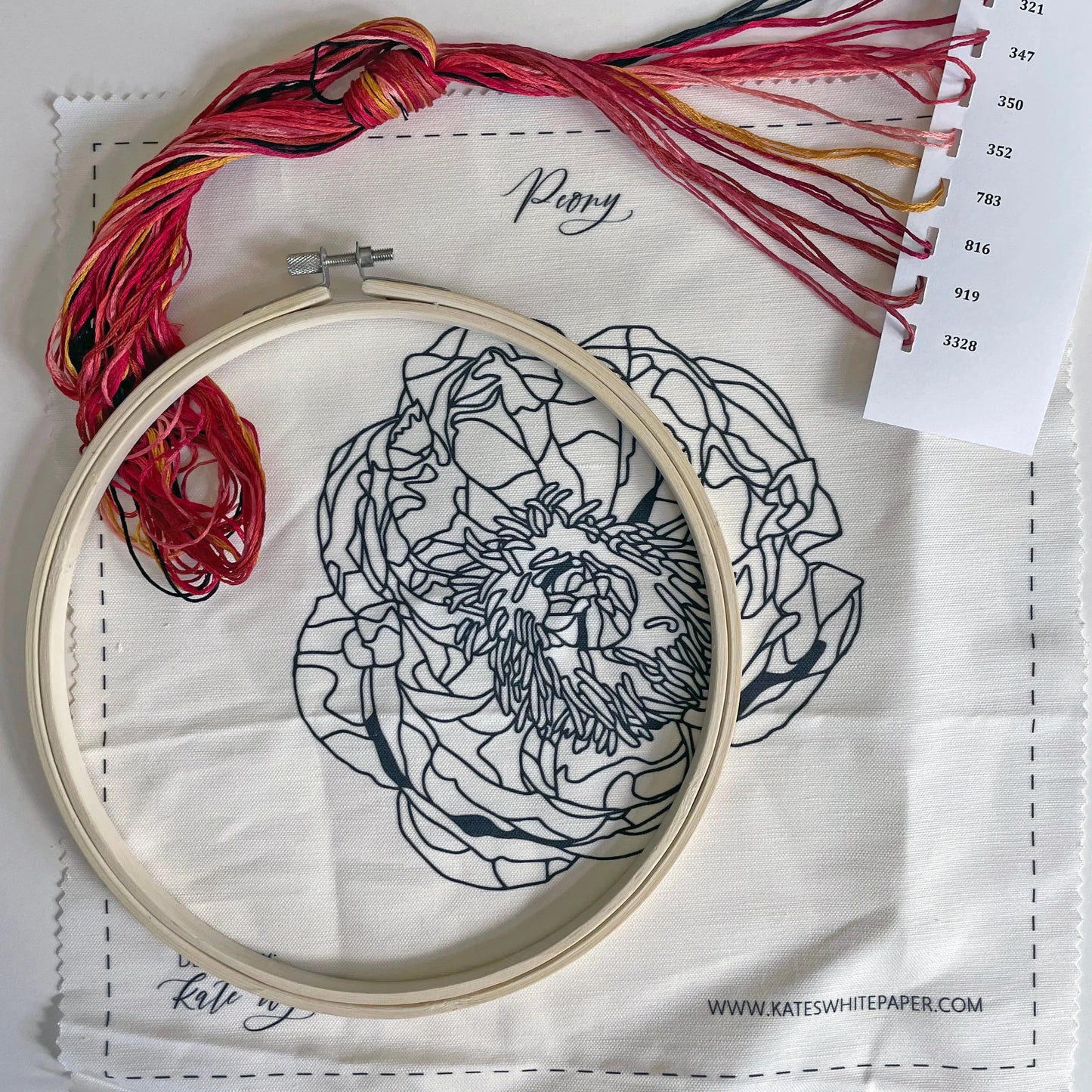 Embroidery & Beadwork Kit - Peony