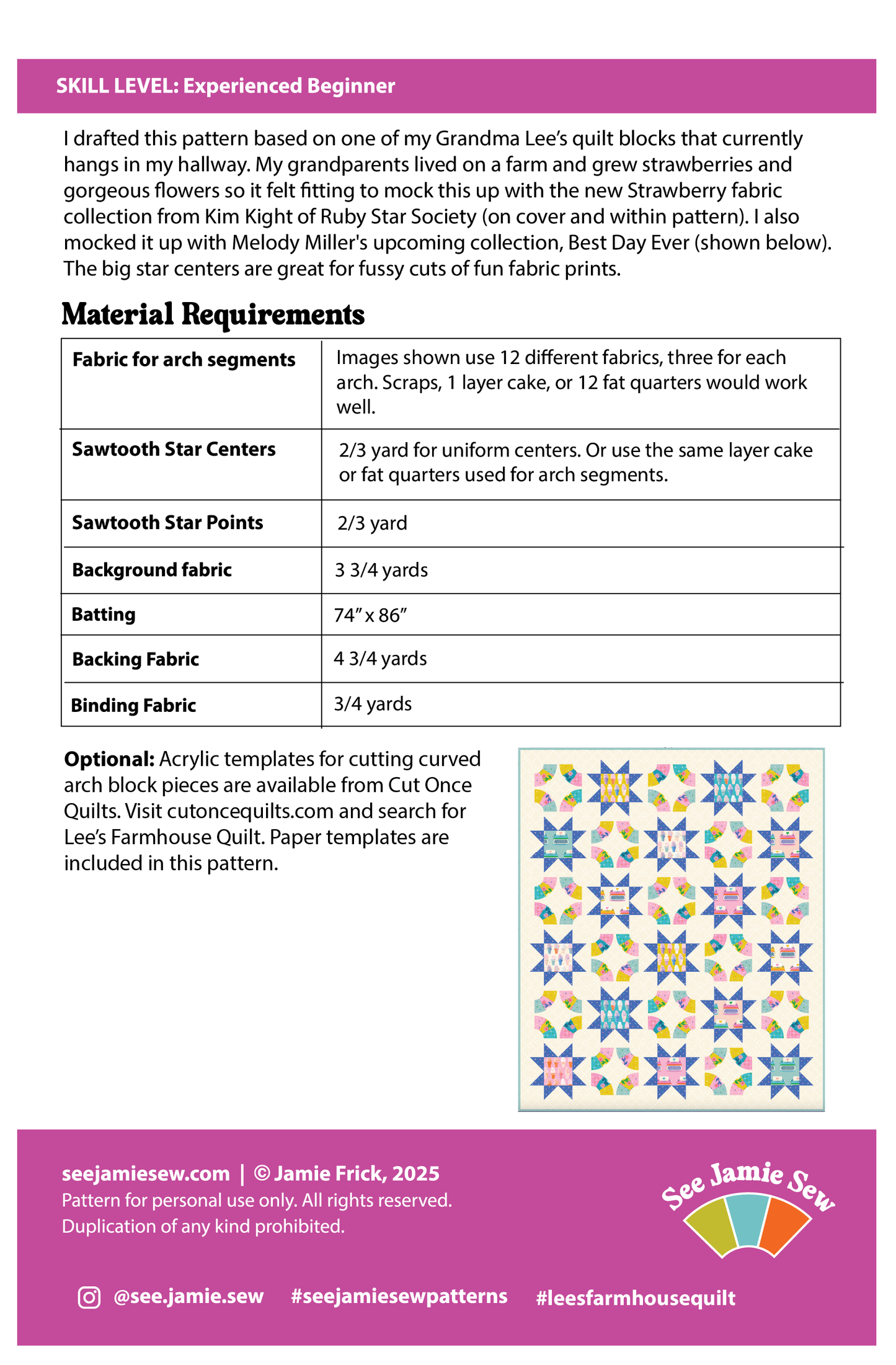 Lee’s Farmhouse Quilt Pattern (PDF)