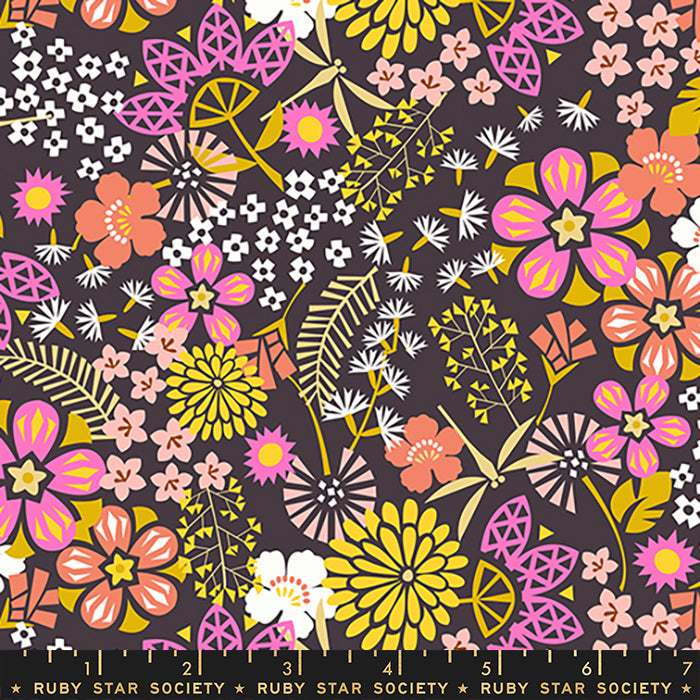 Koi Pond: Koi Floral in Caviar