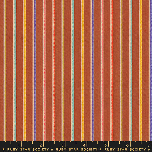 Warp & Weft Ooh Lucky Lucky: Sketch Stripe in Maple Flat Weave