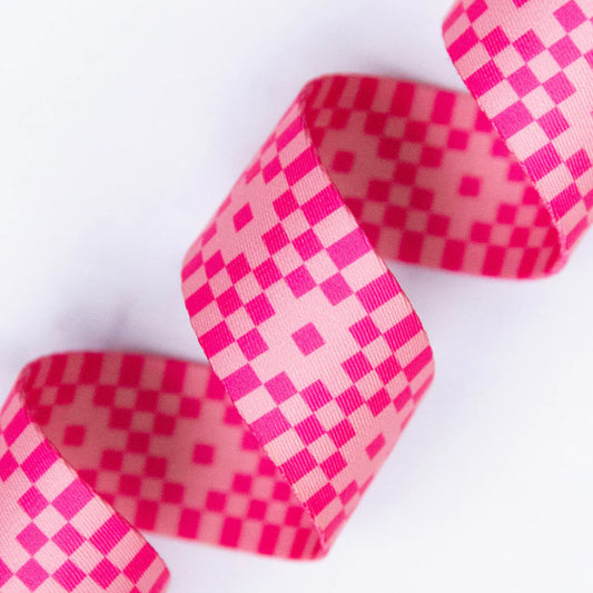 Webbing - Bitmapped in Neon Pink 1.5" Wide
