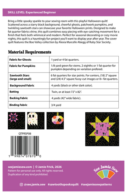 Sawtooth Spooks Quilt Pattern (PDF)