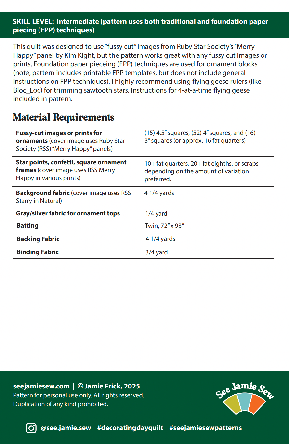 PRE-ORDER: Decorating Day "Merry Happy" Quilt Kit