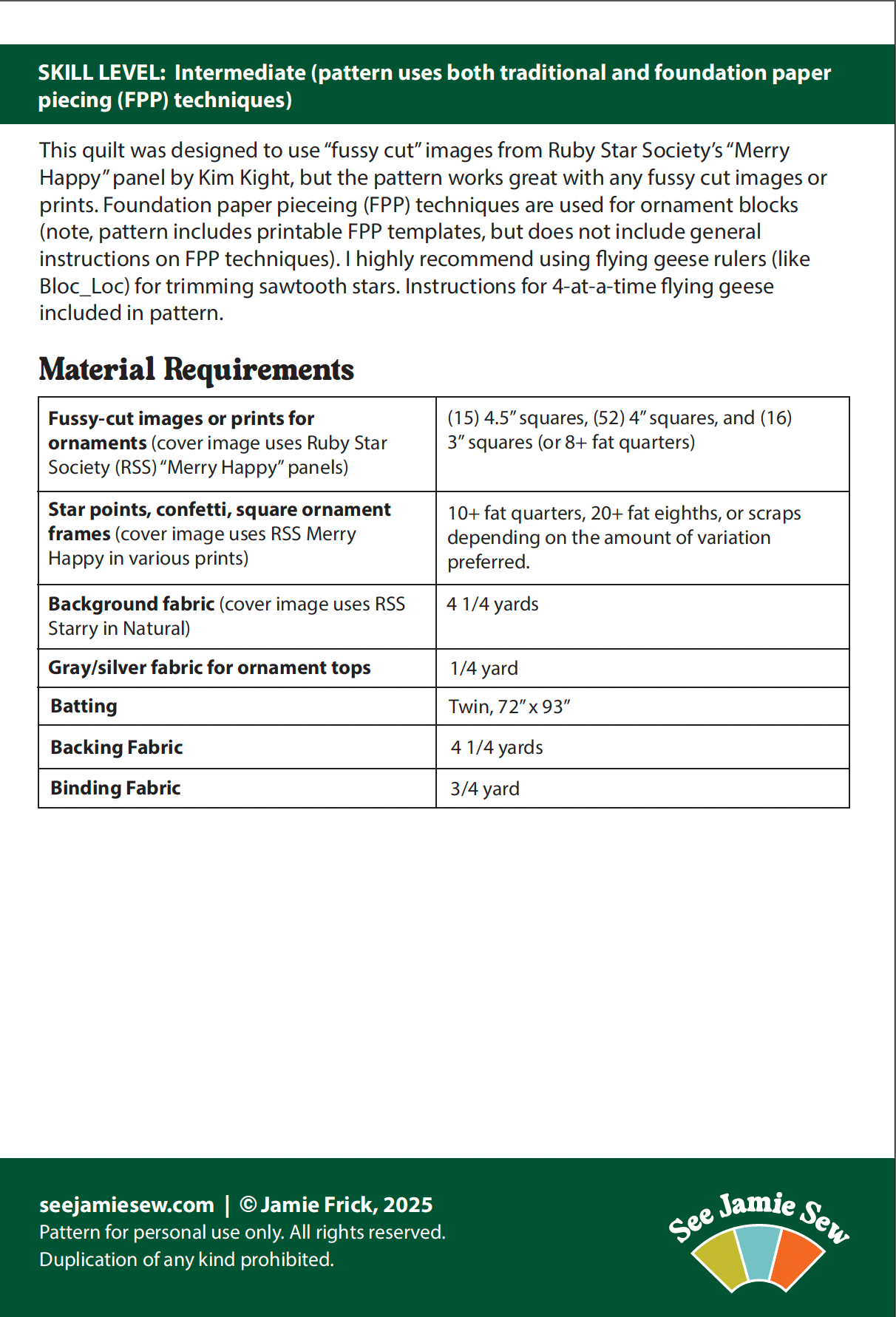 Decorating Day Quilt Pattern (PDF)