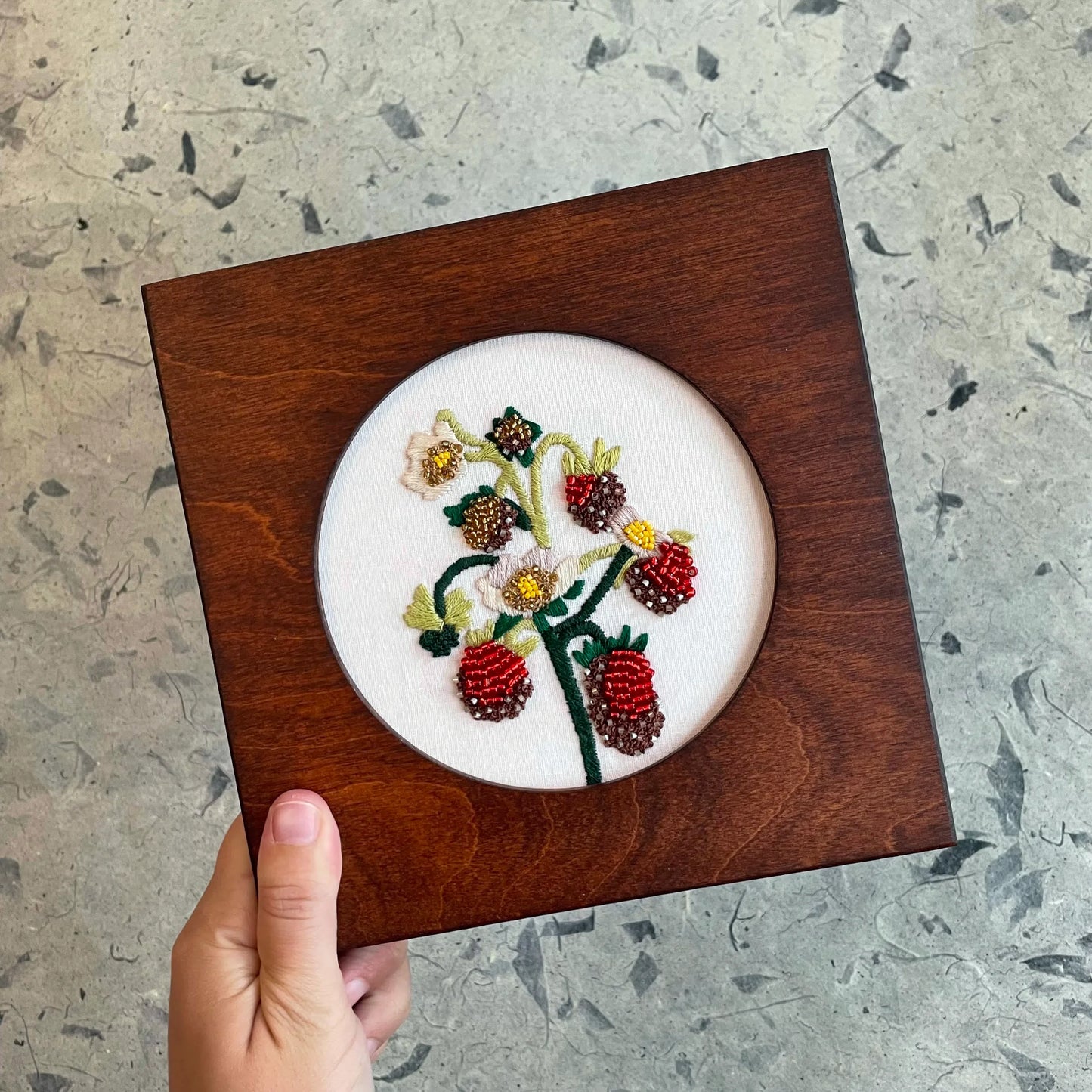 Embroidery & Beadwork Kit - Strawberry Blossom