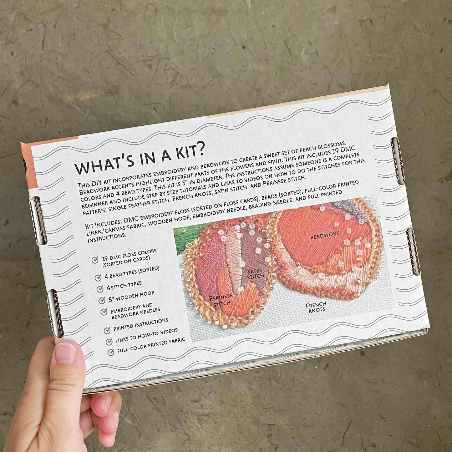 Embroidery & Beadwork Kit - Peach Blossom