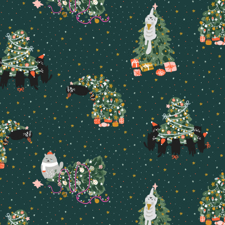 Twas the Night Before Catmas: Rockin Around the Catmas Tree in Emerald