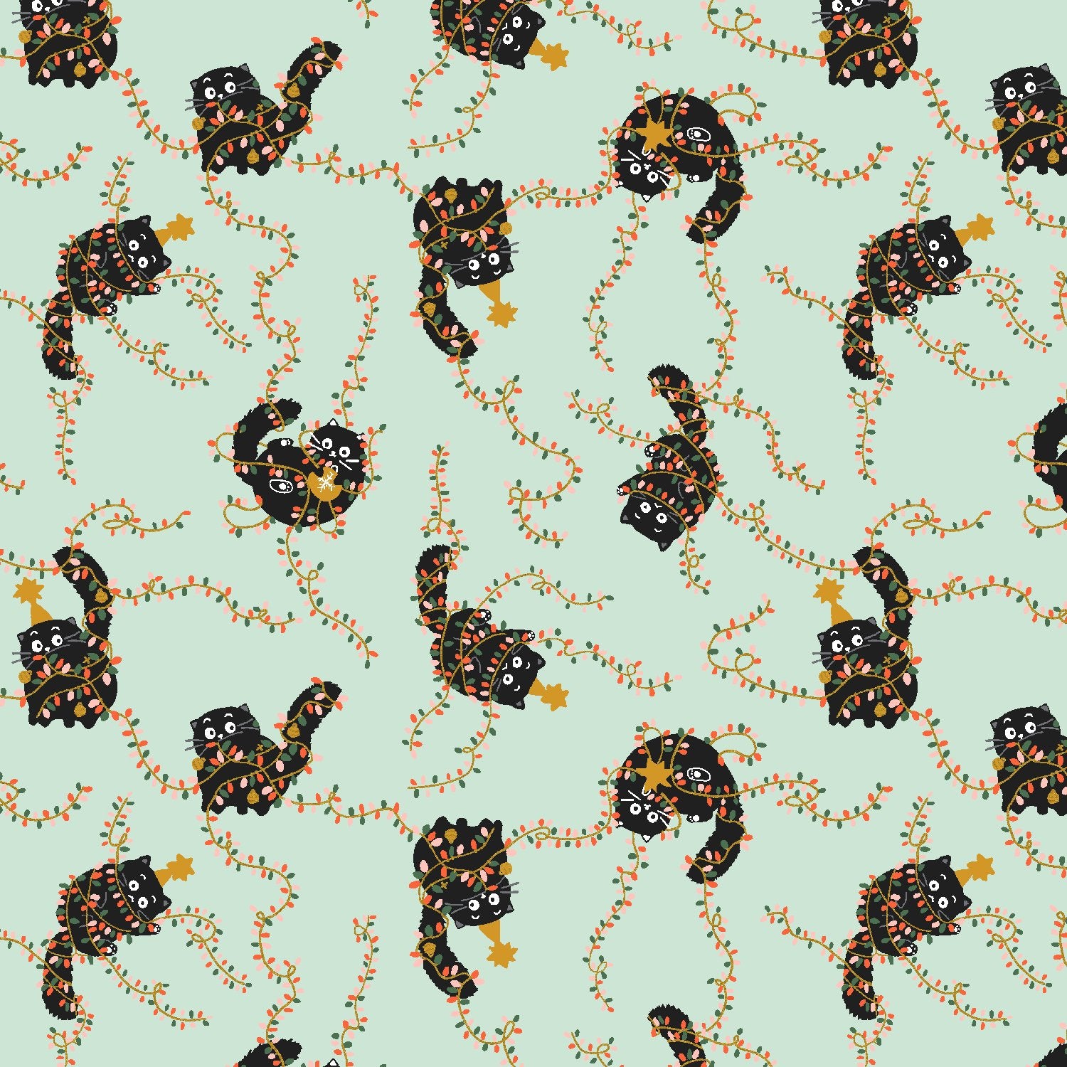 Twas the Night Before Catmas: Catmas Tangle in Mint