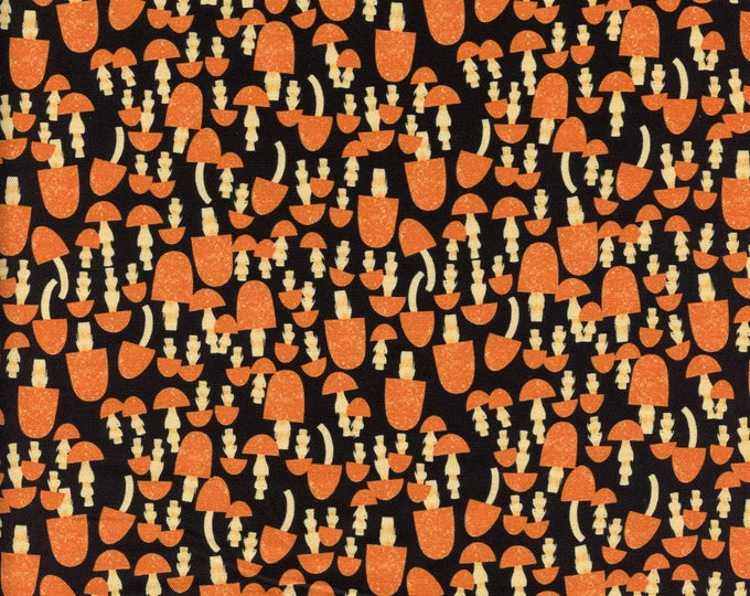 Flora & Fauna: Mushrooms in Ink (1/4 Yard)