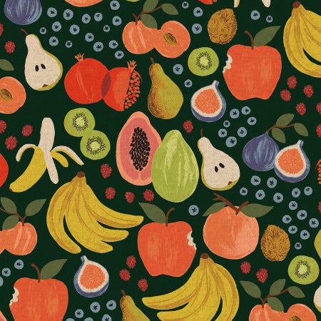 Orchard: Fruit Stand CANVAS in Hunter (1/2 Yard)