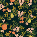 Primavera: Citrus CANVAS in Black (1/2 Yard)
