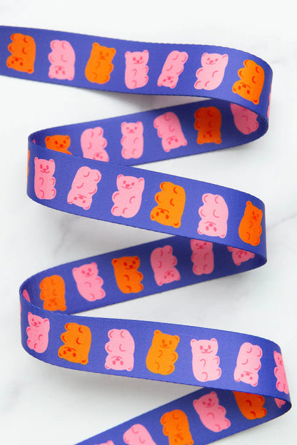 Webbing - Gummy Bears in Royal Blue 1.5" Wide