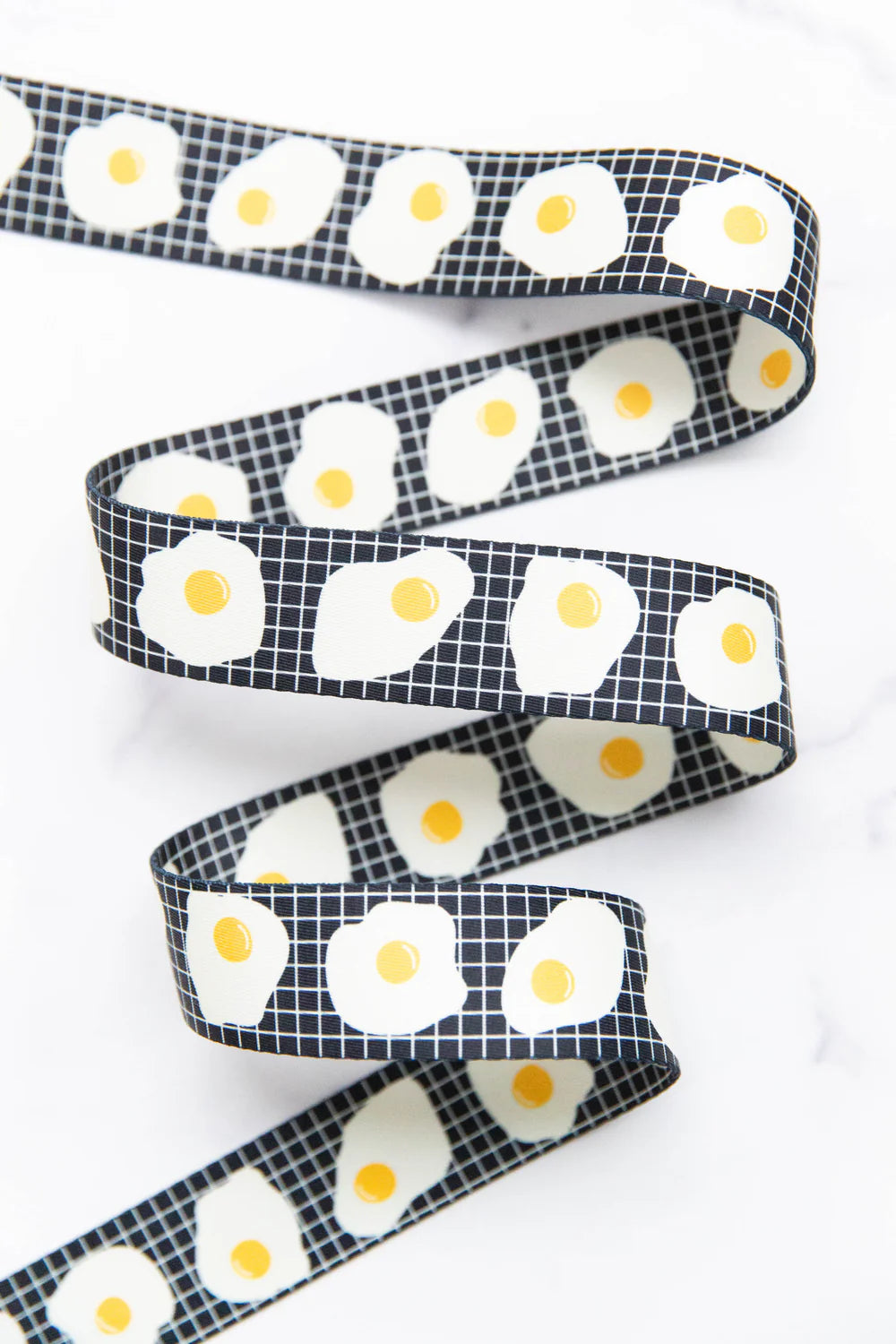 Webbing - Fried Eggs in Black 1.5" Wide
